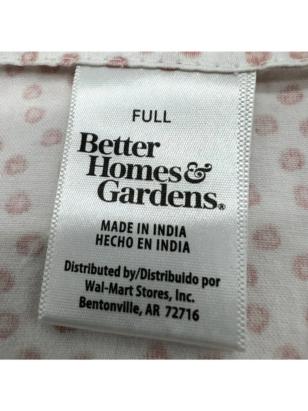 Better Homes & Gardens Pink Dotted 100% Cotton Full Size Flat Sheet Bedding